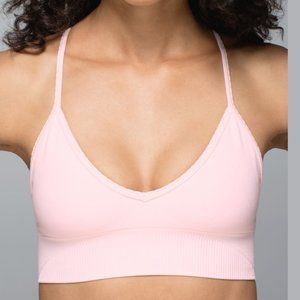 lululemon Ebb to Street Bra in Heathered Parfait Pink